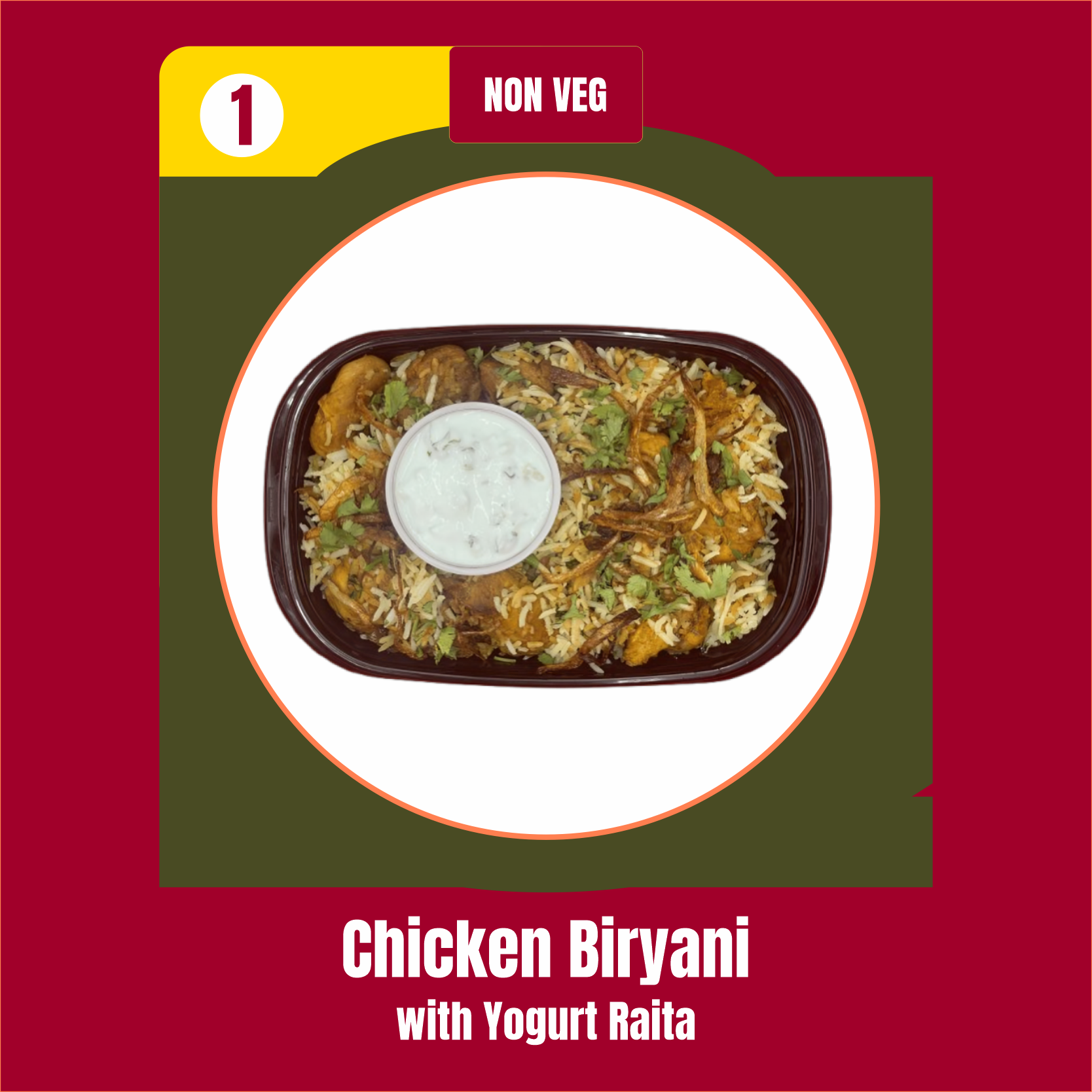 Chicken Biryani with Yogurt Raita